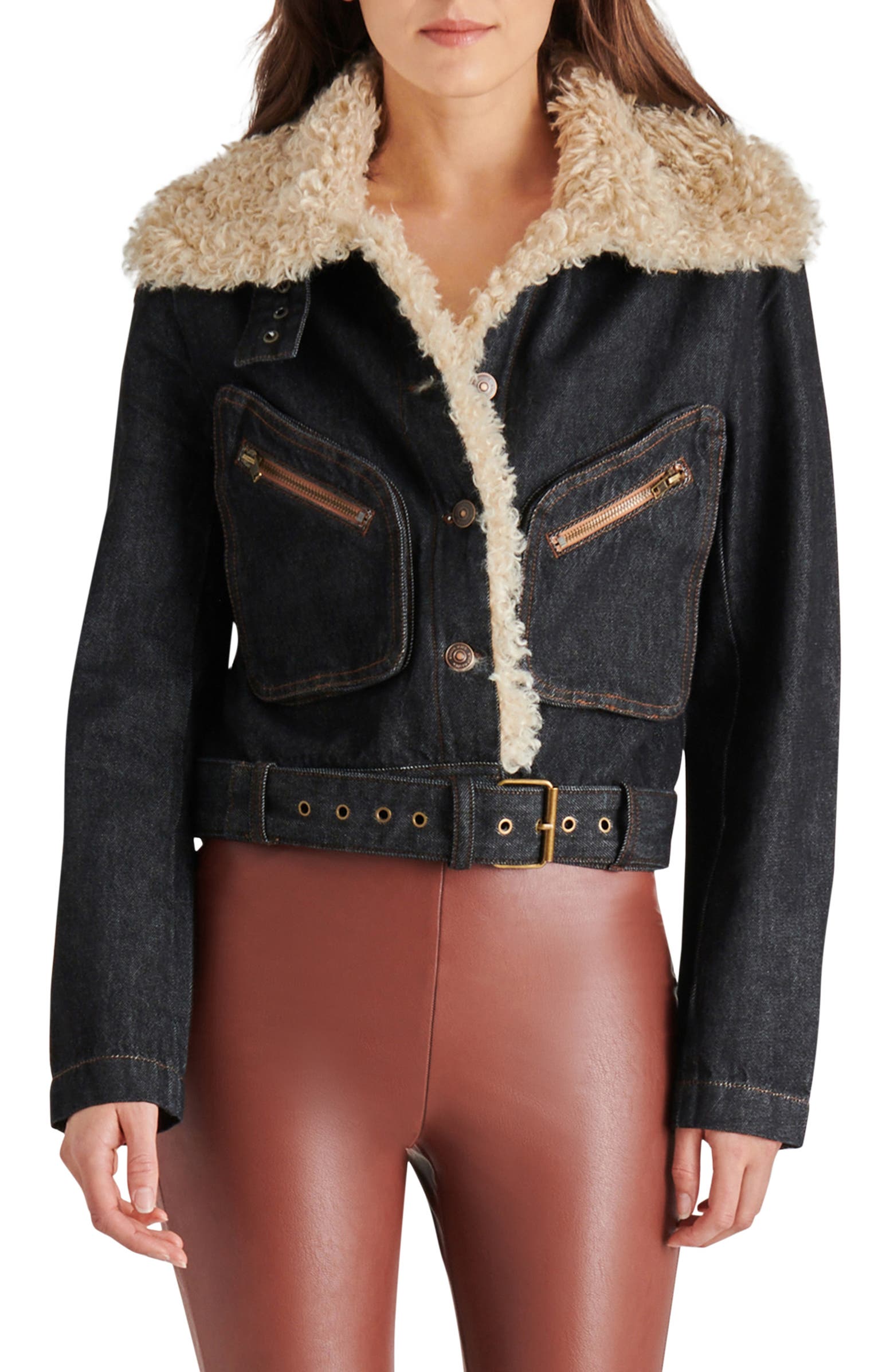 Steve madden faux shearling cheap jacket